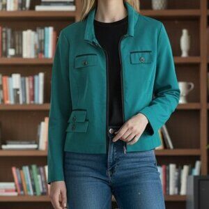 CARLISLE | Teal Green Light Weight Water Resistance Front Pockets Jacket